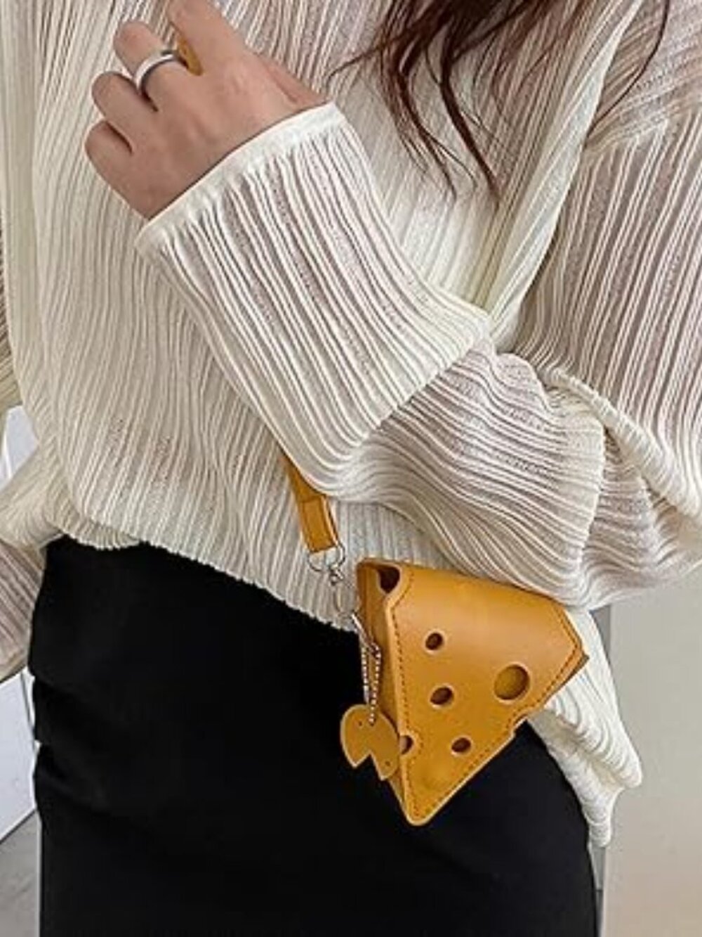 Cheese Shaped Crossbody Bag Mini Shoulder Bag New - Picture 2 of 5